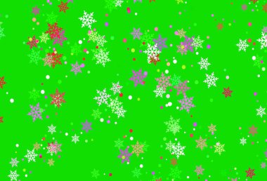 Açık pembe, buzlu yeşil vektör şablonu. Buz kristalleri ile soyut resimleme. Yeni yıl broşürleri için desen.