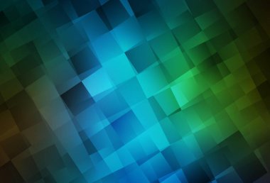 Koyu mavi, kare şeklinde yeşil vektör deseni. Renkli dikdörtgenlerle modern soyut çizimler. Reklamınız, posteriniz, afişiniz için en iyi tasarım.