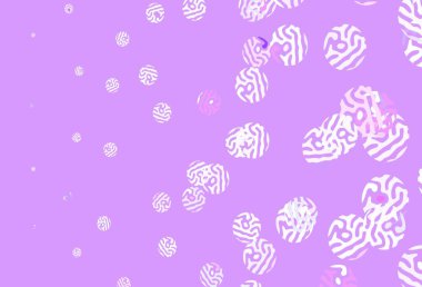 Küreli açık mor vektör deseni. Parlak renkli soyut çemberlerin olduğu bir resim. Marka kitabınız için yeni şablon.