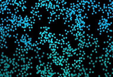 Koyu mavi vektör arka planı ve yapay zeka formları. Parlak renkli bir illüstrasyon ve yapay zekanın gerçek yapısı. Zeka ve yenilik reklamları için şablon.