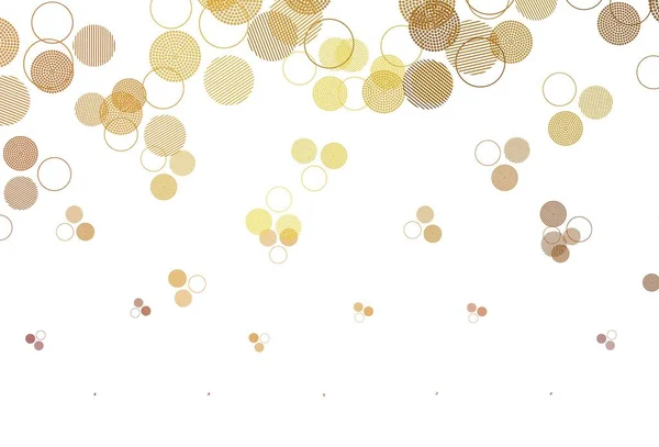 Světle Růžová Žlutá Vektorová Šablona Kruhy Abstraktní Ilustrace Barevnými Bublinami — Stockový vektor