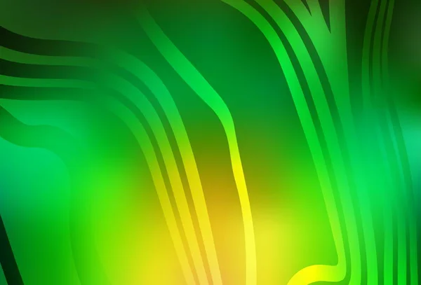 浅绿色 黄色矢量模板与弯曲线 色彩斑斓的渐变图解 风格简洁 线条流畅 一个你的想法的例子 — 图库矢量图片