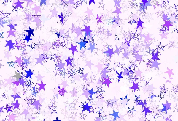 淡い紫 ピンクのベクトルの背景と色の星 星と現代の幾何学抽象的なイラスト ポスター バナーに最適なデザイン — ストックベクタ