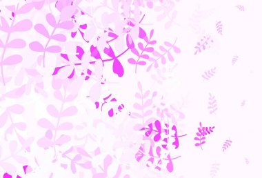 Açık pembe vektör çizim desenli yapraklar. Yapraklarla bulanık şekilli yaratıcı illüstrasyon. Markan için şık bir model..