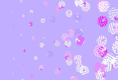 Açık Mor, daire şekilli pembe vektör düzeni. Bulanık yağmur damlaları olan soyut bir çizim. Marka kitabınız için yeni şablon.