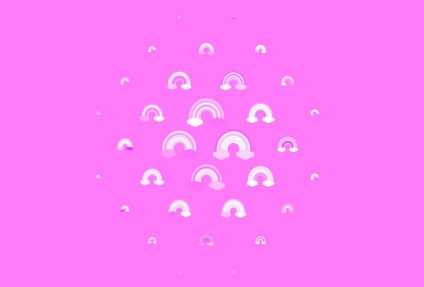 Светло Розовая Векторная Текстура Радугами Облаками Красочный Дизайн Абстрактном Стиле — стоковый вектор