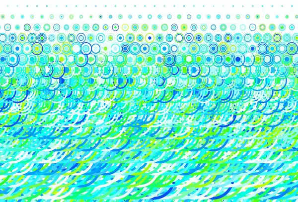 Bleu Clair Texture Vectorielle Verte Avec Disques Lignes Illustration Avec — Image vectorielle