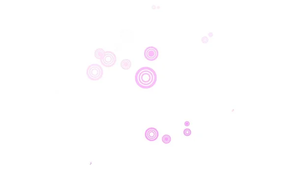 浅紫色 带球体的粉色矢量图案 图解与一组闪亮的彩色抽象圈 为您的商业广告设计 — 图库矢量图片