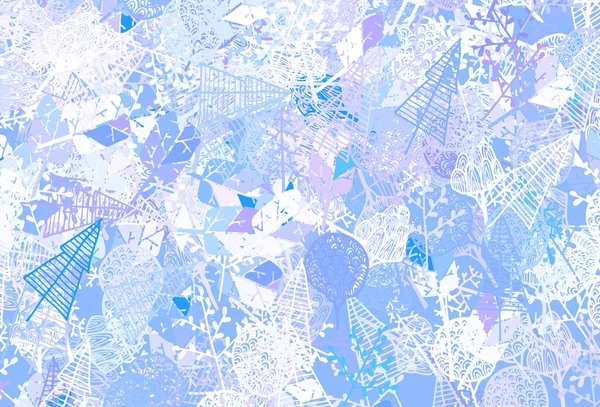 Modèle Gribouillage Vectoriel Bleu Clair Avec Arbres Branches Illustration Abstraite — Image vectorielle