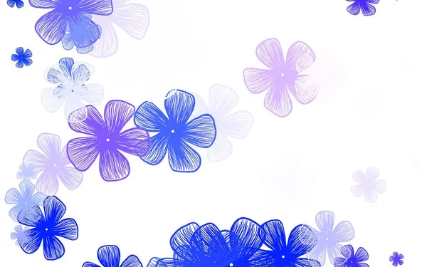 花とライトパープルベクトルエレガントなテンプレート 花と光る抽象的なイラスト 手描きのウェブ チラシのデザイン — ストックベクタ