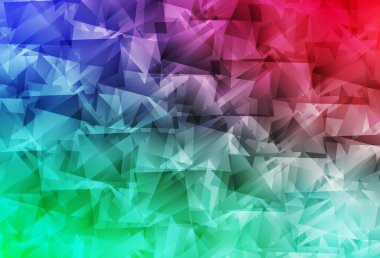 Açık yeşil, kırmızı vektör çokgen arkaplan. Üçgenli modern soyut çizim. İşiniz için yepyeni bir tasarım..