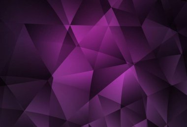Koyu pembe vektör eğimli üçgen şablon. Origami stilinde gradyan ile yaratıcı geometrik illüstrasyon. İşiniz için en iyi üçgen tasarım.