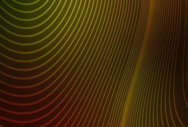 Bükülmüş çizgileri olan koyu sarı vektör deseni. Yaratıcı illüstrasyon, yarım tonlu ve eğimli. Cep telefonu ekranları için arkaplan.