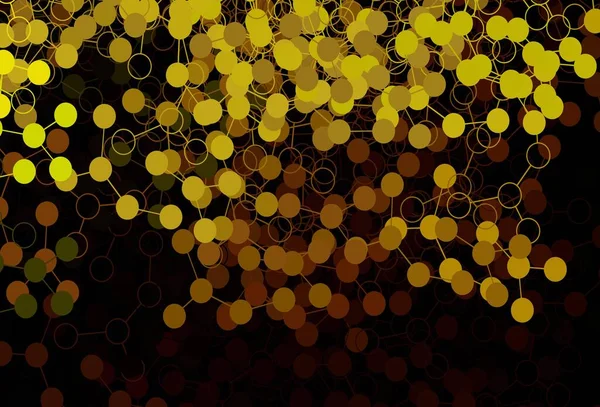 Темно Красный Желтый Векторный Фон Пятнами Абстрактная Иллюстрация Цветными Пузырями — стоковый вектор