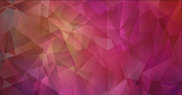 4K looping rosa oscuro, animación abstracta poligonal roja. — Vídeos de Stock