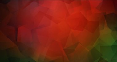 4K döngüsü koyu yeşil, kırmızı çokgen soyut animasyon.