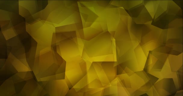 4Kループダークグリーン,黄色多角形流れるビデオ. — ストック動画