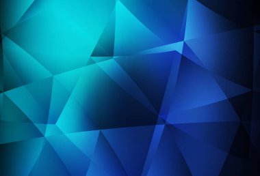 Koyu mavi, yeşil vektör çokgen çizimi. Gradyanı olan üçgen geometrik örnek. İşiniz için en iyi üçgen tasarım.