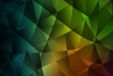 Koyu yeşil, kırmızı vektör soyut çokgen desen. Üçgenli parlak renkli çizimler. İş tasarımınız için yepyeni bir tarz.