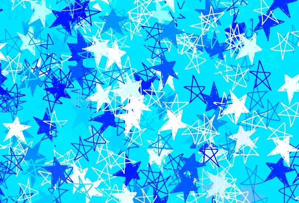 Textura Vetorial Azul Claro Com Belas Estrelas Estrelas Fundo Abstrato — Vetor de Stock