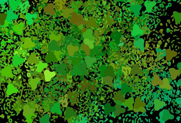 Темно Зеленый Желтый Векторный Фон Цветами Декоративный Дизайн Абстрактном Стиле — стоковый вектор