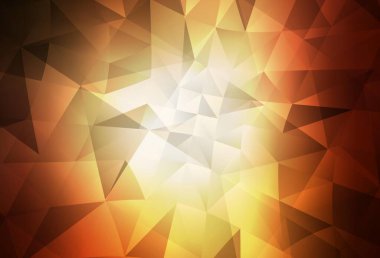 Koyu turuncu vektör soyut çokgen şablon. Üçgenli renkli soyut çizimler. İşiniz için yepyeni bir tasarım..