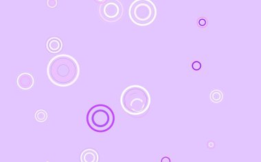 Açık Mor, daireli pembe vektör şablonu. Doğa tarzında renkli baloncuklu soyut illüstrasyon. Fütürist reklamlar ve kitapçıklar için şablon.