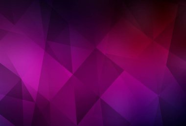 Koyu pembe vektör üçgen mozaik doku. Zarif üçgenleri olan soyut çizimler. Arkaplanlarınız için desenli desen.