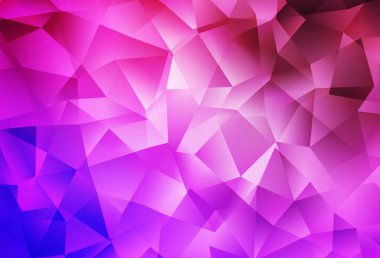 Açık Mor, pembe vektör çokgen arkaplan. Çokgen tarzda tamamen yeni bir renk çizimi. Web siteniz için yeni bir doku.
