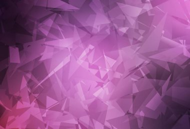 Açık Mor, soyut poli formlu pembe vektör dokusu. Renkli rastgele şekillerle modern soyut illüstrasyon. Duvar kağıtları için zarif tasarım.