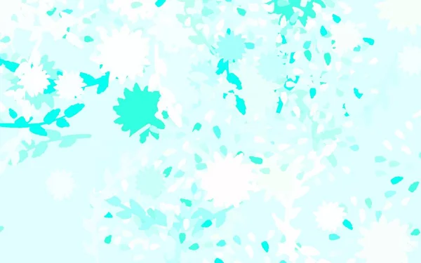 Modèle Doodle Vectoriel Vert Clair Avec Des Fleurs Des Roses — Image vectorielle