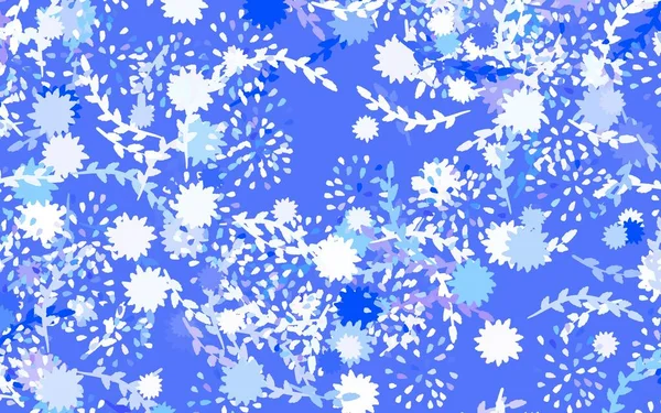 Light Pink Blue Vector Doodle Background Flowers Creative Illustration Blurred — Stock Vector