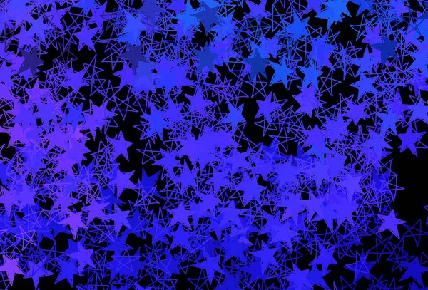 Темно Фиолетовый Векторный Узор Снежинками Звездами Красочные Снежинки Градиентными Снежинками — стоковый вектор