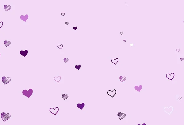 Светло Розовый Векторный Узор Красочными Сердцами Размытый Декоративный Дизайн Стиле — стоковый вектор