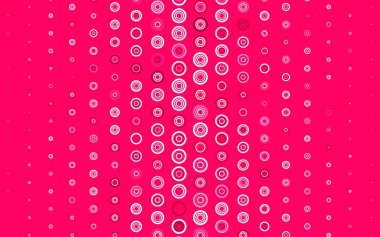 Disklerle açık pembe vektör dokusu. Renkli su damlaları olan modern soyut çizimler. Duvar kağıtlarının dokusu için desen.