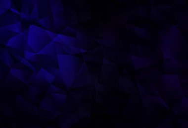 Koyu mavi vektör soyut mozaik arkaplan. Soyut ve üçgenli renkli çizimler. Broşürünüz için yepyeni bir tasarım..