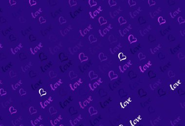 Açık Mor, Pembe vektör arkaplan ve parlak kalpler. Soyut illüstrasyonda güzel kutlama tarzı kalpler. Sevgililer günü ilanı ve kitapçıkları için bir model..