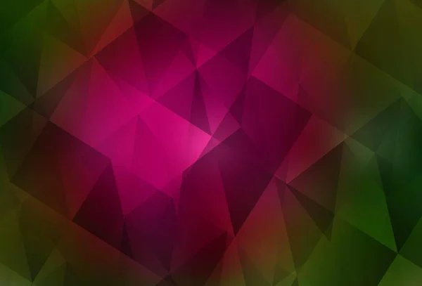 Dark Pink Green Vector Polygon Abstrakcyjne Tło Elegancka Jasna Wielokątna — Wektor stockowy