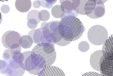 Baloncuklu açık mor vektör arkaplanı. Renkli su damlaları olan modern soyut çizimler. Reklamlar, broşürler için desen.