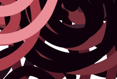 Açık Pembe, kıvrımlı çizgileri olan kırmızı vektör düzeni. Alnında çizgiler olan soyut bir çizim. Marka kitabı için şık bir desen.