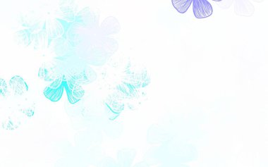 Açık pembe, mavi vektör zarif şablon çiçekli renkli çizimler ve karalama tarzı çiçekler. Markan için şık bir model..