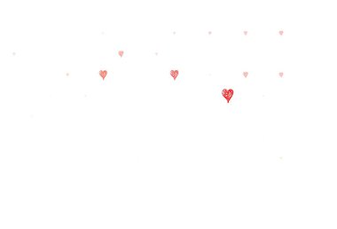 Parlayan kalpleri olan açık kırmızı vektör arka planı. Kalpli basit bir dekoratif tasarım. Sevgililer Günü 'nü kutlamak için tasarım.