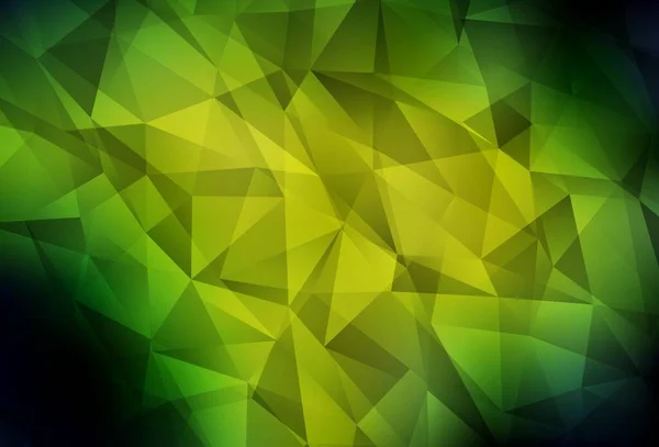 Темно Зеленый Желтый Вектор Многоугольный Рисунок Геометрическая Иллюстрация Стиле Оригами — стоковый вектор