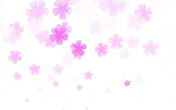 Licht Roze Vector Abstracte Achtergrond Met Bloemen Kleurrijke Illustratie Doodle — Stockvector