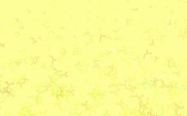 Açık yeşil, kırmızı vektör arkaplan ve yapay zeka formları. Soyut şablondaki yapay zeka şekilleriyle parlayan illüstrasyon. Siber yeniliklerin tasviri için tasarım.