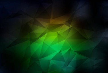 Koyu yeşil, kırmızı vektör mozaik şablon. Üçgenlerden oluşan parlayan çokgen çizimler. İş tasarımınız için yepyeni bir tarz.