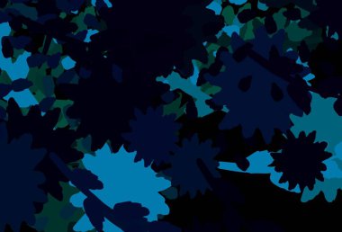 Açık mavi, kaotik şekilli yeşil vektör şablonu. Renkli rastgele şekillerle modern soyut illüstrasyon. Bir cep telefonu için arka plan.