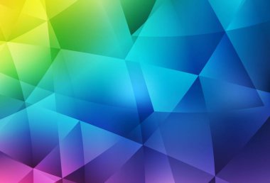 Açık Çokrenkli vektör çokgen şablonu. Çokgen soyut çizim ve gradyan. İşiniz için yepyeni bir tasarım..