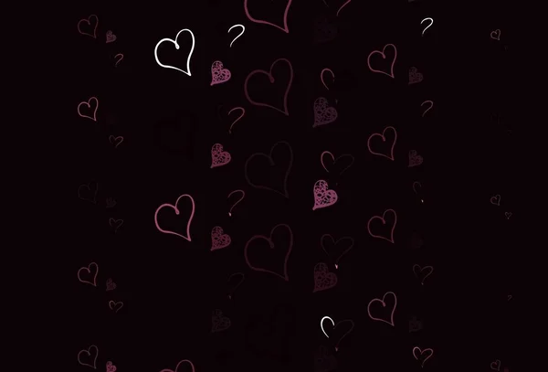 Hellrosa Vektor Hintergrund Mit Herzen Kluge Illustration Mit Gradientenherzen Valentinischen — Stockvektor