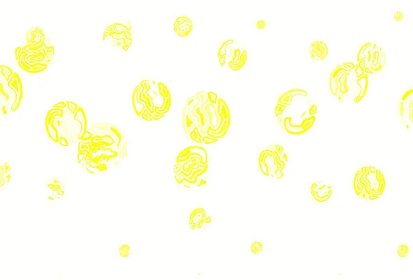 Tekstur Vektor Kuning Muda Dengan Cakram Ilustrasi Dengan Sekumpulan Lingkaran - Stok Vektor